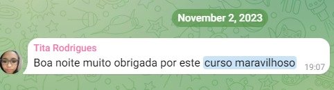 Depoimento complementar sobre os módulos do curso